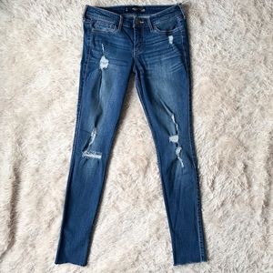 Hollister Cropped Ankle Skinny Jeans Dark Wash